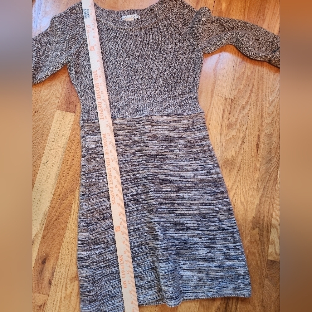 Maggy London merino wool blend sweater dress brown size large classic cozy - Picture 7 of 8